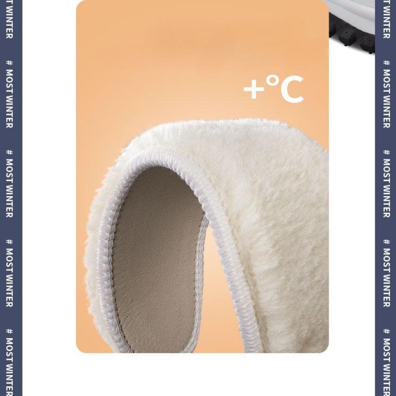 Cool Women's High-tops, Autumn and Winter Platform Shoes, Fleece Boots, Women's PU Leather Shoes, Snow Boots