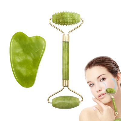 Jade Stein Gesichtsmassage Roller für Gesicht Auge Gesicht Hals Natürlicher Massager Guasha Schaber Dünnes Gesicht Lifting Schönheit Schlankheitsroller