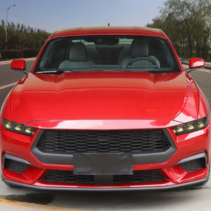 Decoruri ABS pentru Faruri Față pentru Ford Mustang 2024 Up Accesorii Exterioare, Negru Fumuriu