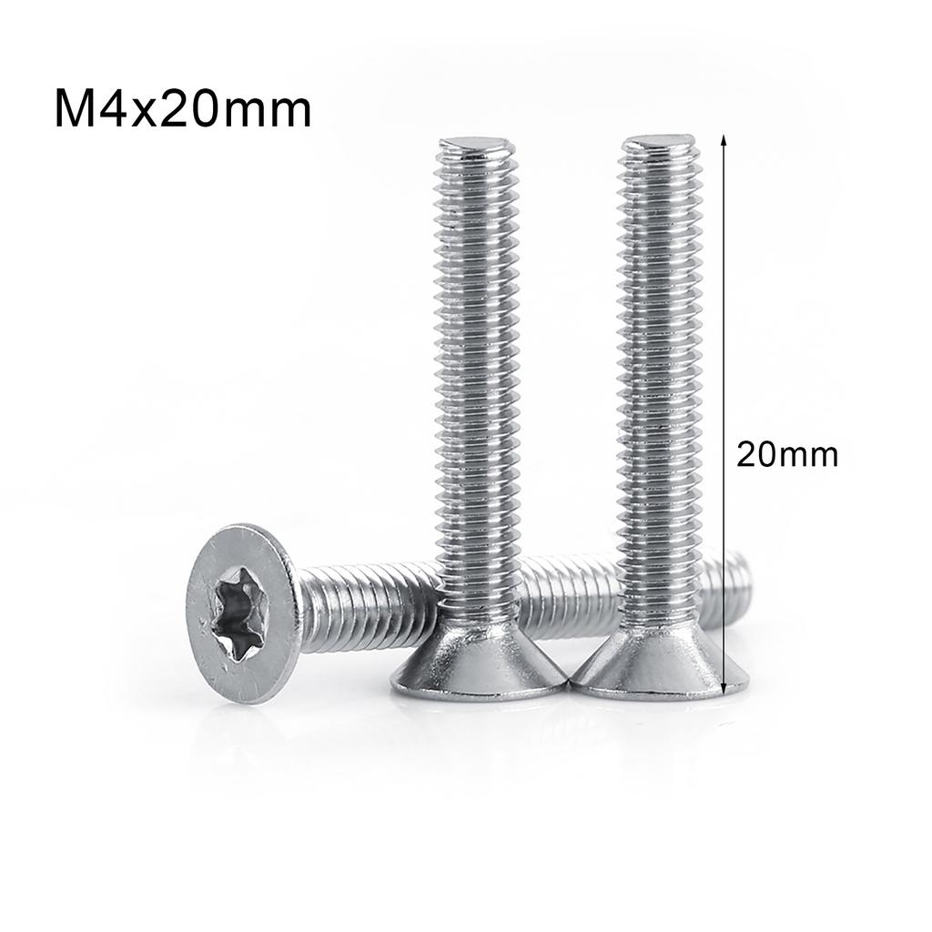 50pcs M4 Stainless Steel SS304 Flat Head Star Drive Machine Screws S