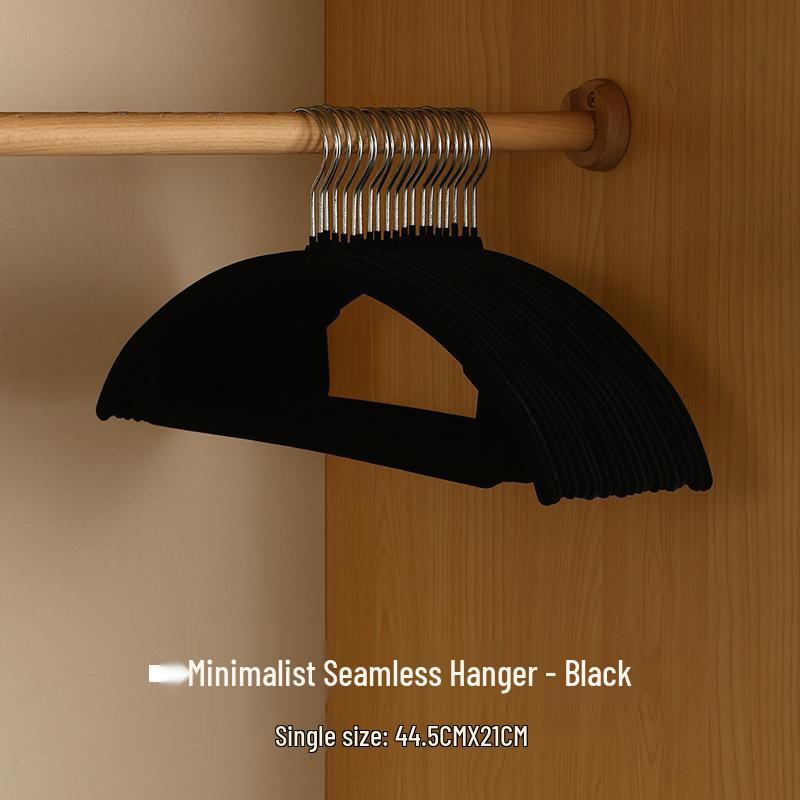 Non-Slip Thickened Flocked Clothes Hanger - Seamless, No Shoulder Marks, Multi-functional Household Hanger for Adults