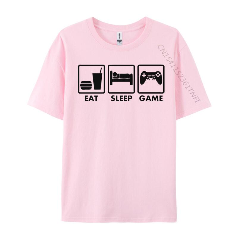 Eat Sleep Game Tshirt Cute Game Controller Cotton Men Tshirts Personalized Tops Tees Graphic T Shirts Men Oversized