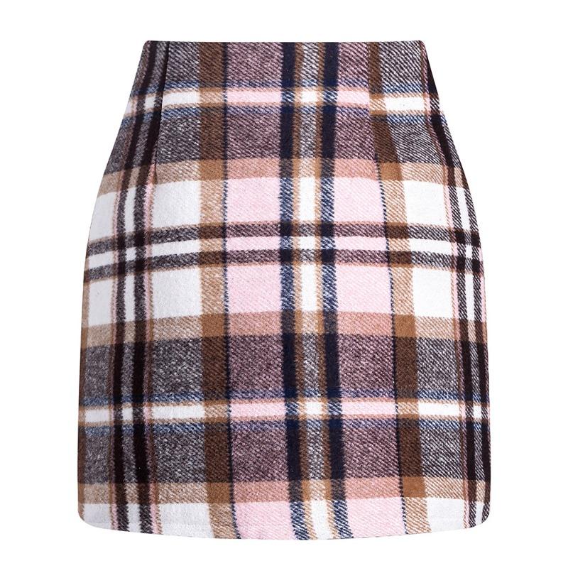 JKASHDK Gonne Casual Estive Primaverili da Donna con Stampa a Quadri