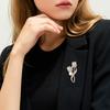 Women Alloy Brooch Pin, Tulip Shape Lapel Badge with Imitation Pearl Rhinestones Inlaid, Brooch Versatile Accessory for Sweaters Collars Hats Bags