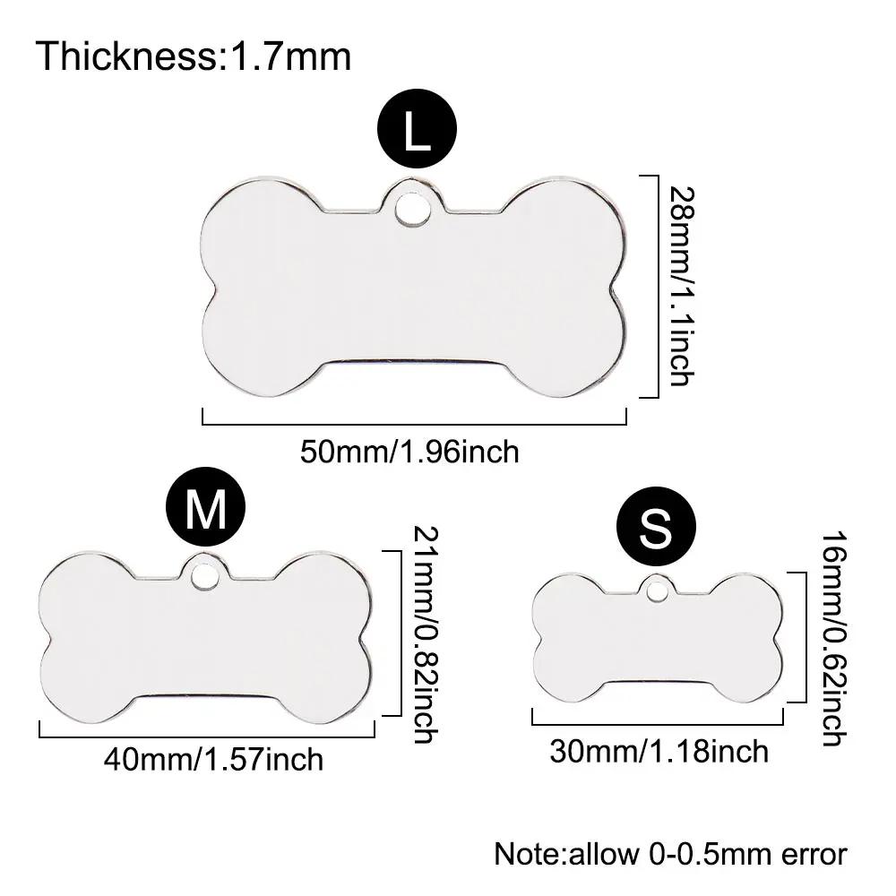 Edelstahl 20 Stück Knochen Hunde ID Anhänger Schlüsselanhänger Gravur Haustier ID Personalisierte Halsbandanhänger Anhänger Schlüsselring Knochen Haustierzubehör