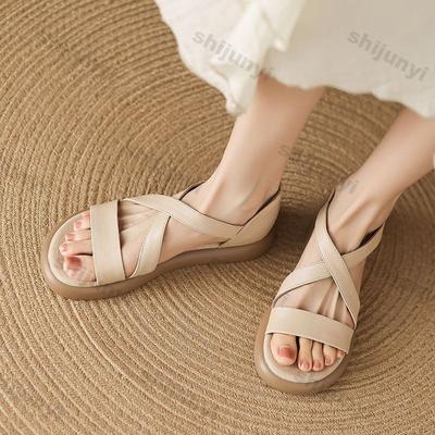 Women's Sandals 2026 Summer New Comfortable Non Slip Sweet Height Increase Flats Comfortable Fashion Platform Casual Beach Shoes