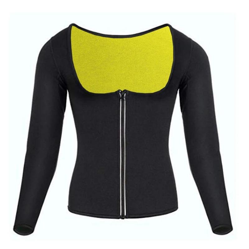 Sudorazione a Maniche Lunghe in Neoprene Modellante Fitness Modellamento del Corpo Trainer Vita Shapewear