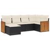 VidaXL Salon de Jardin avec Coussins 6 pcs, Canapés de Patio, Ensemble de Meubles, Mobilier de Terrasse Extérieur, Noir 3260257