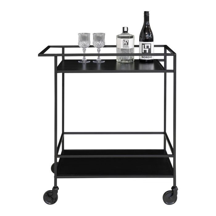 444247 House Nordic Chariot de bar Avery 68x40x59 cm Noir