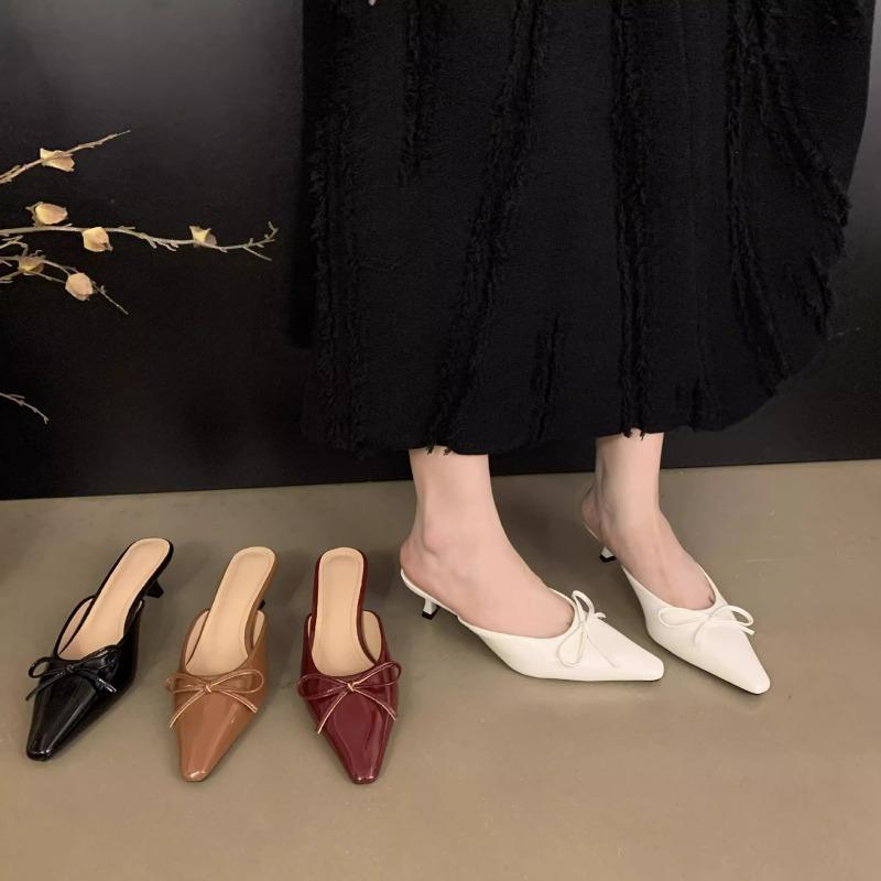 The New Style of Shoes Features A Toe Cap A Half-slipper A Pointed Toe and A One-foot Sandal Slipper for The Lazy 35 чёрный 2149₽