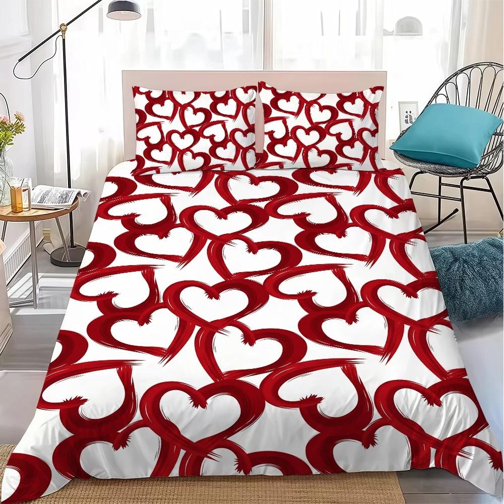 Exquisites 3D Herz Liebe Junge Bettwäsche Set Cartoon Bettbezug Kissenbezug Bettdecke Bett Jugend Kinder Mädchen Jungen Geschenk 140x200cm