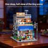 1401Pcs Japanese-Style Street Scene With Lights, Building Blocks Set, Desktop Ornament, Educational Toy, Children'S Gift