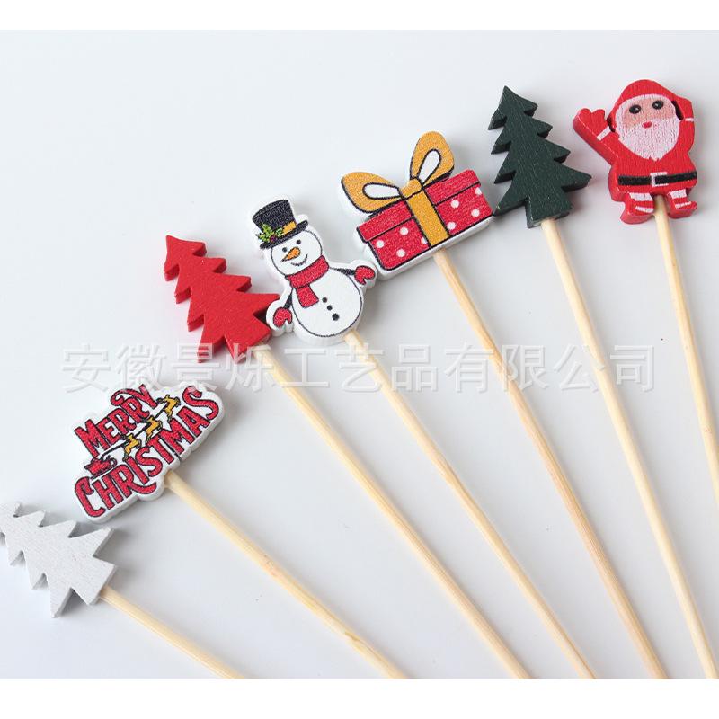 Moș Crăciun Bambus Cocktail de Crăciun și Frigarui de Fructe