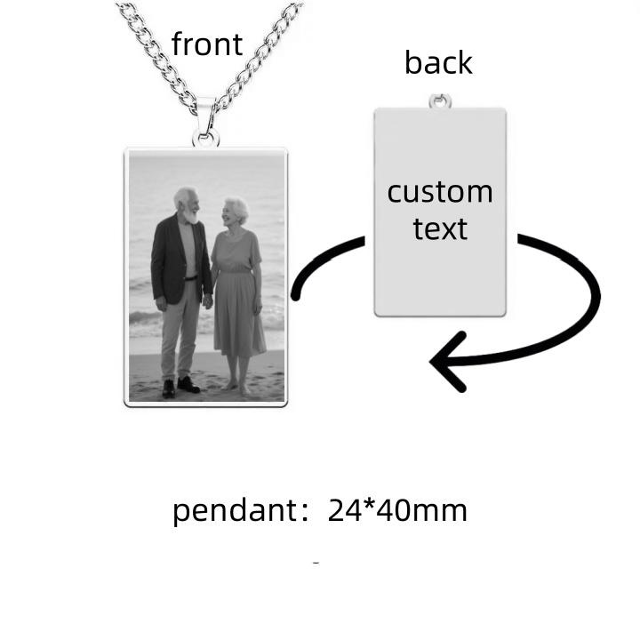 Jeshayuan Custom Picture Necklace Personalized Dog Tag/Disc/Heart Pendant Picture Jewelry Engraved Memory Chain with Photo