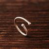 925 Sterling Silver Ball End Open Cuff Ring: Adjustable Stackable Minimalist Ring