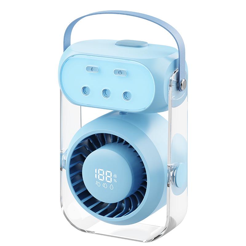 

2026 Silent Rechargeable Ice Cooling Desktop Fan for Home & Office 192*190*265 mm синій