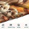 Puppy Print Flannel Blanket, High quality Comfortable for All Seasons, Home Decor, Warmth and Comfort, Perfect for Christmas Gifts