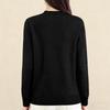 Women's Fashion Casual Pullover Knitted Sweater With Buttons, Solid Color, Long Sleeves Top