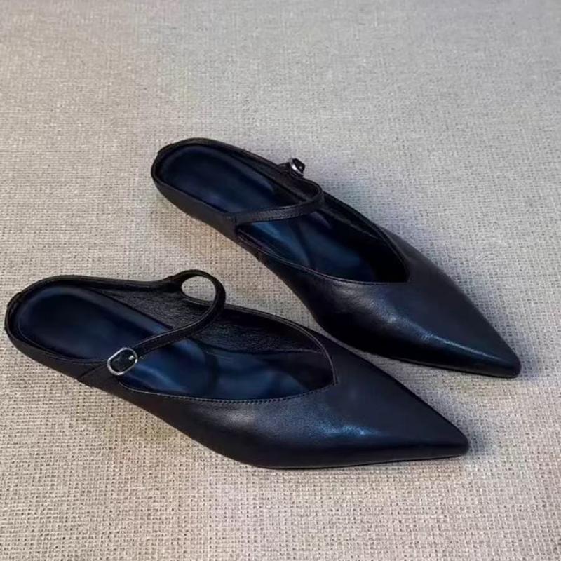 Fashion 2025 New Summer Women's Cover Toe Mules Slippers Fashion Shallow Slip-On Slides Shoes Comfortable Ladies Footwear