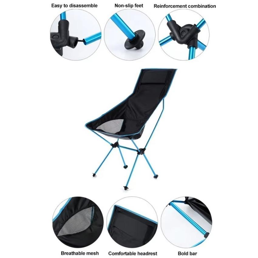 1 Pcs Fishing BBQ Hiking Chair Foldable Outdoor Collapsible Camping Chair Portable Folding for Beach Picnic Seat Folding Chair
