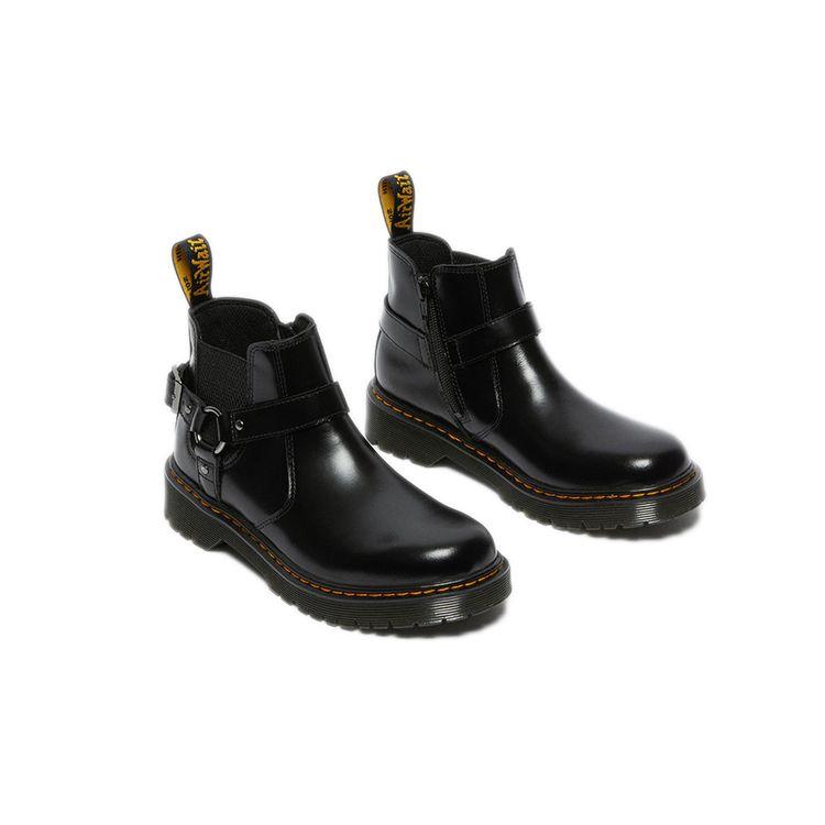 Dr. Martens Comfortable Leather Chelsea Boots Kids Boots Charcoal 27092001
