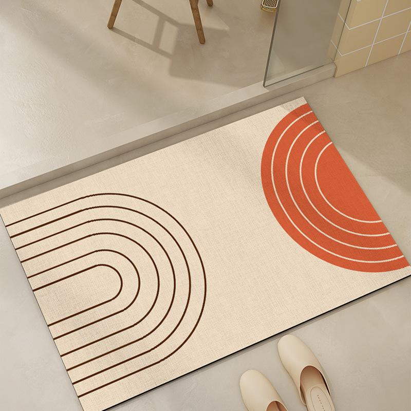 Nordischer Schlichter Stil Haushalt Badezimmer Rutschfeste Matte Badezimmer Toilette Tür Saugfähige Fußmatte Verschleißfeste Kieselgur Fußmatte