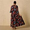 Plus Size Bohemian V-neck Long Dress - Spring/Summer European American Ethnic Style