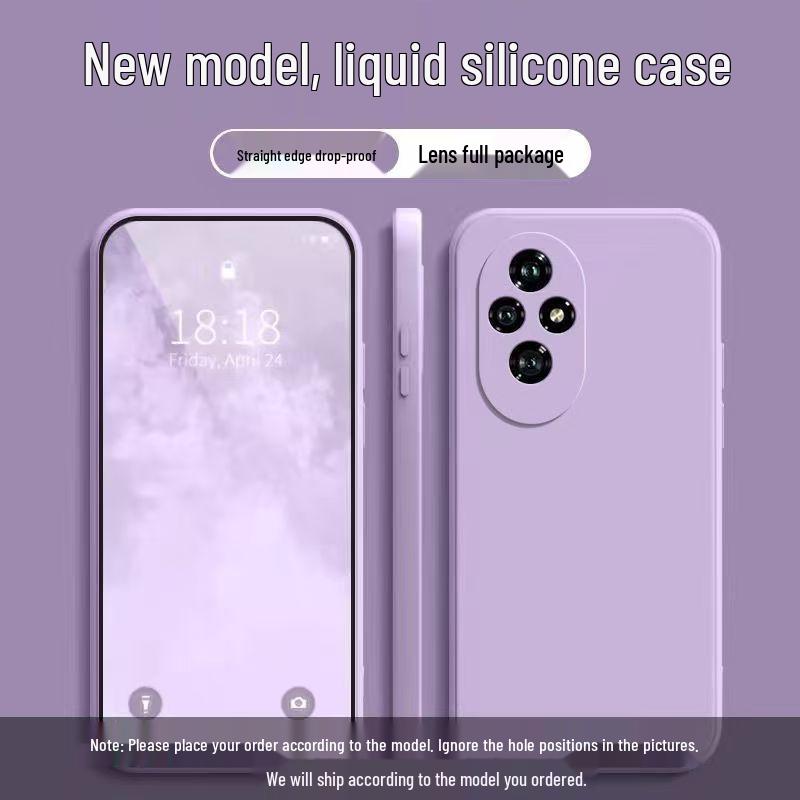 Honor 200 Case: Solid Color Liquid Full Coverage, Drop Protection, Soft Straight Edge Design