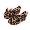 Fashion Brand Ladies Shoes 2025 Peep Toe Casual Slippers Women Fashion Leopard Print New Women's Butterfly-knot Platform Wedge Sandals