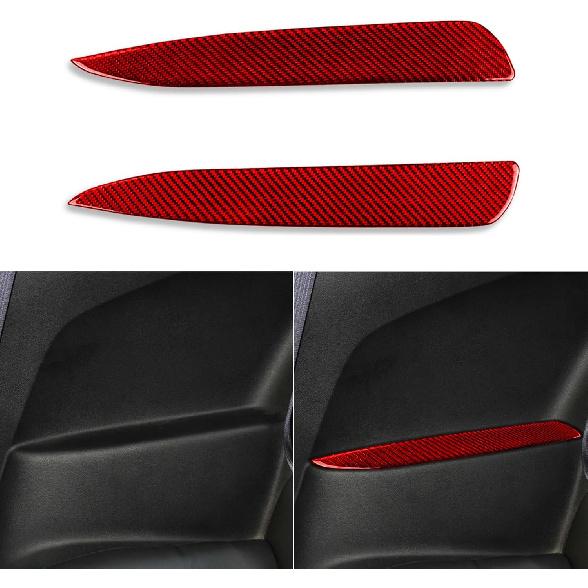 Real Soft Black Carbon Fiber Car Inner Door Handle Bowl Panel Door Bowl Collision Protector Cover Trim Sticker Compatible with Chevrolet Camaro