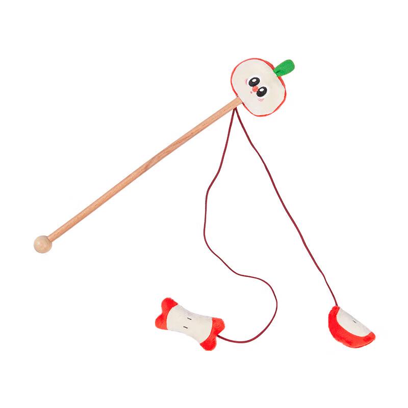 EETOYS Wooden Cat Teaser Wand with Bell