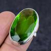 Natural Peridot Gemstone Handmade 925 Sterling Silver Jewelry Ring Size 4 Q1r08