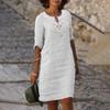 Ladies Lace Stitching V Neck Embroidered Embroidered Lace Tank Dress Summer Dress