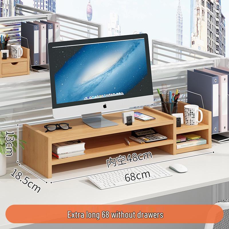 Double-Layer Desktop Monitor Riser & Keyboard Organizer