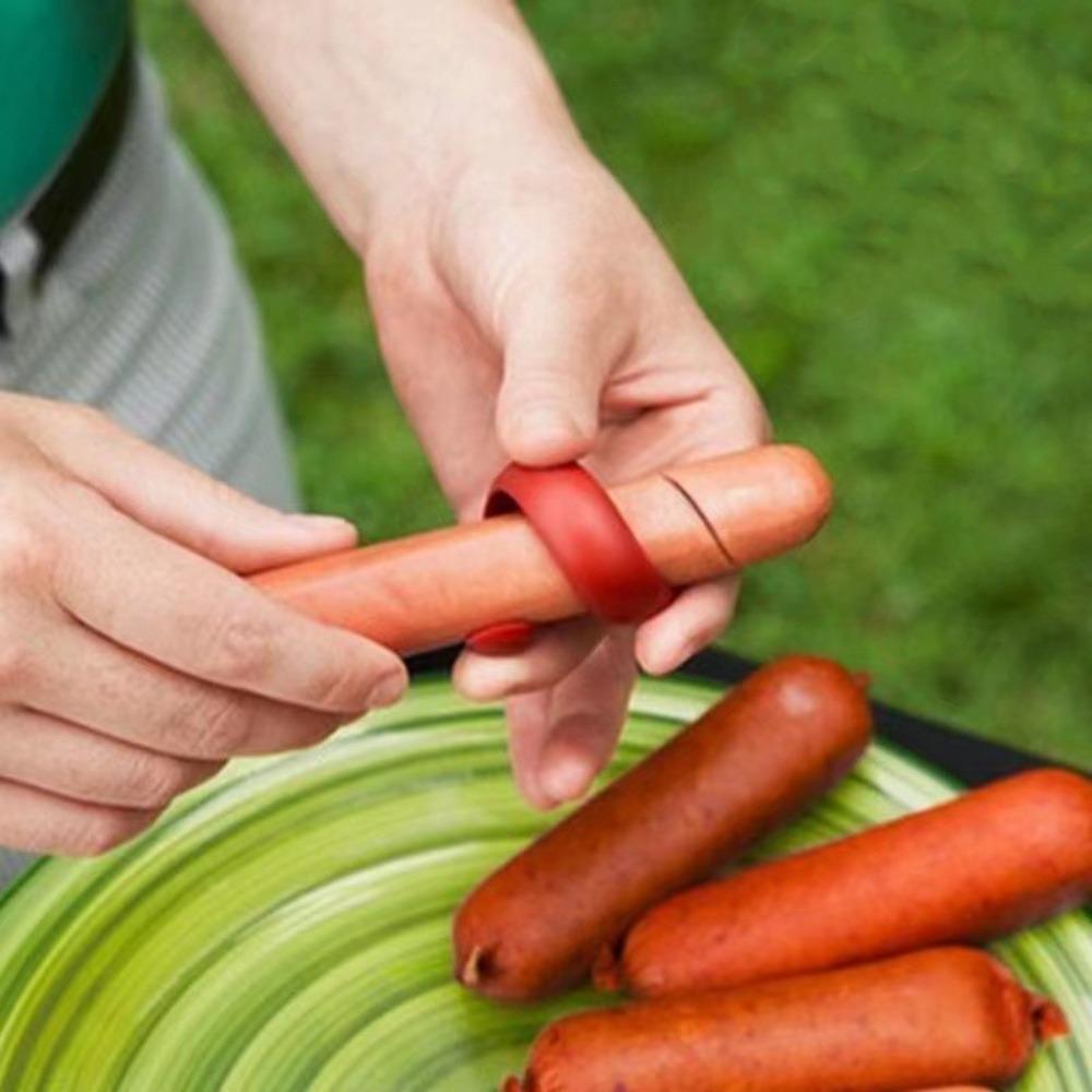 2pcs Spiral Hot Dog Slicer Plastic Hot Dog Mold Household Sausage Cutter BBQ