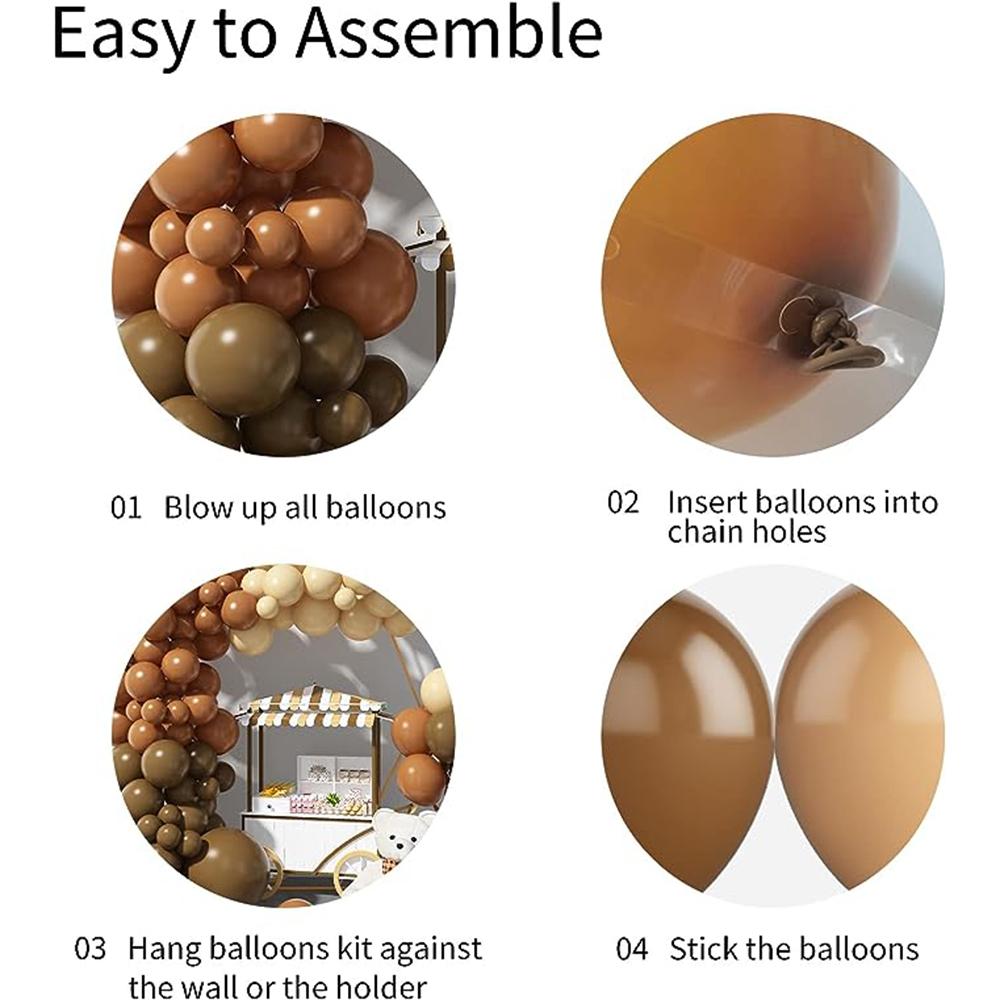 Retro Khaki Balloon Arch Kit Brown Cocoa Skin Balloons Garladn Baby Shower Wedding Anniversary Birthday Party Decoration Globos