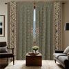Piece Set High Definition Digital Printed Curtainoriental Style Green Patterned Border Curtainhome Decoration Curtain Polyester