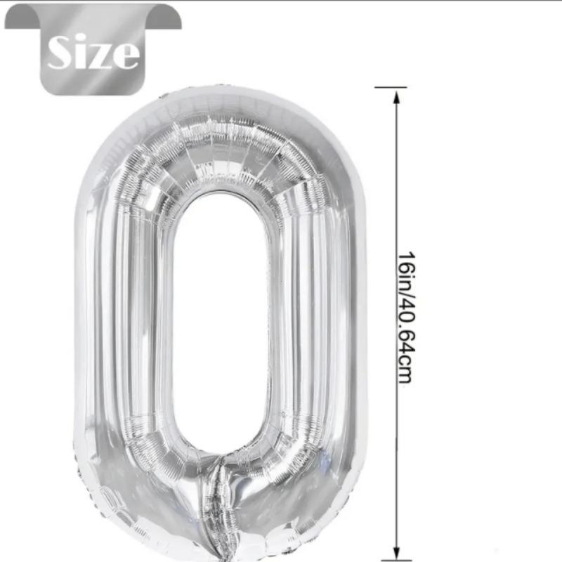 

One 16-inch silver digital balloon, suitable for birthday, party, anniversary, and various festival event decorations, no electricity required