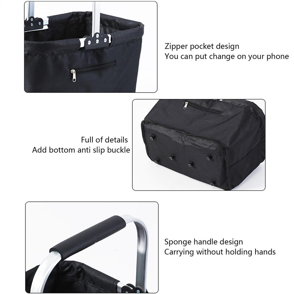 Grocery Shopping Basket 26L Foldable Grocery Storage Container Market Shopping Basket For Supermarket Camping Picnic Travel Home