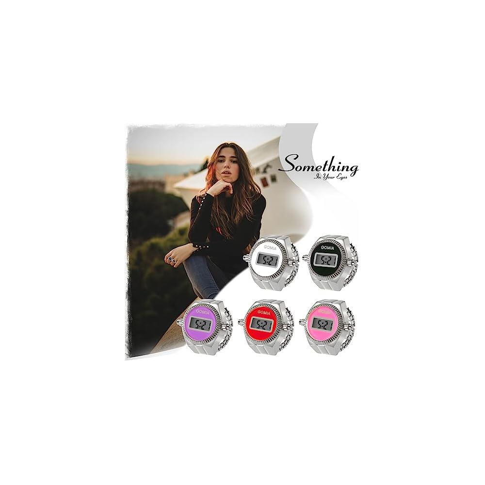 "Retro Digital LED Ring Watch Calendar Stopwatch Waterproof Silver Fashion Accessory Unisex"