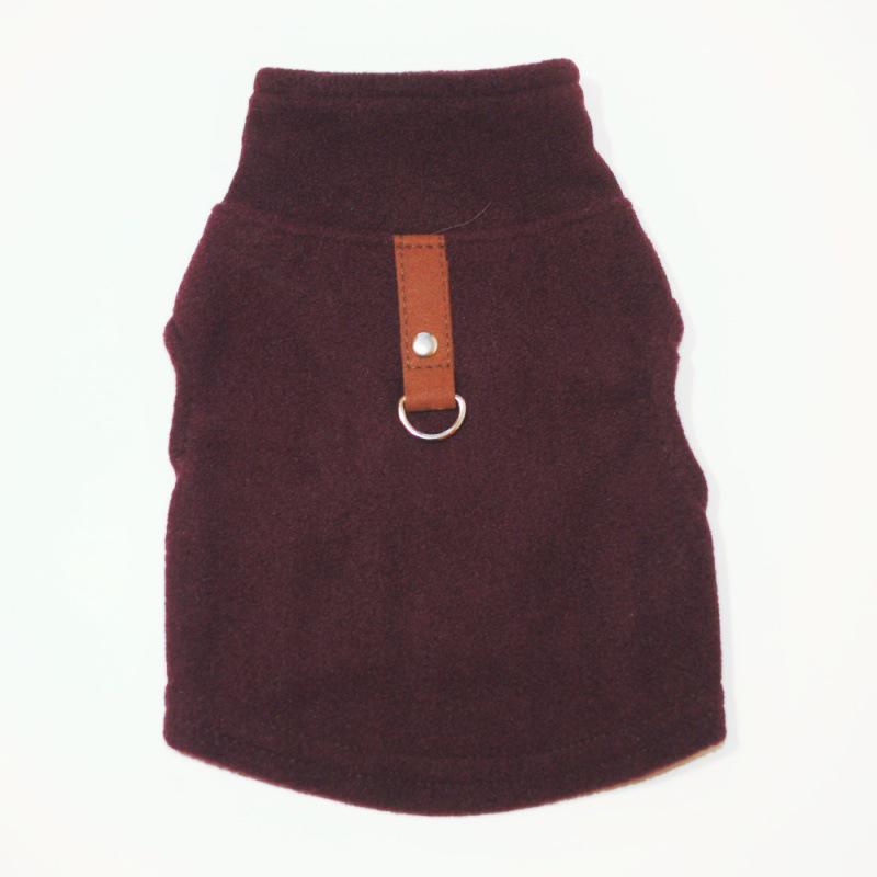 Large Dog Autumn/Winter Fleece Coat with Traction Buckle and Stand Collar