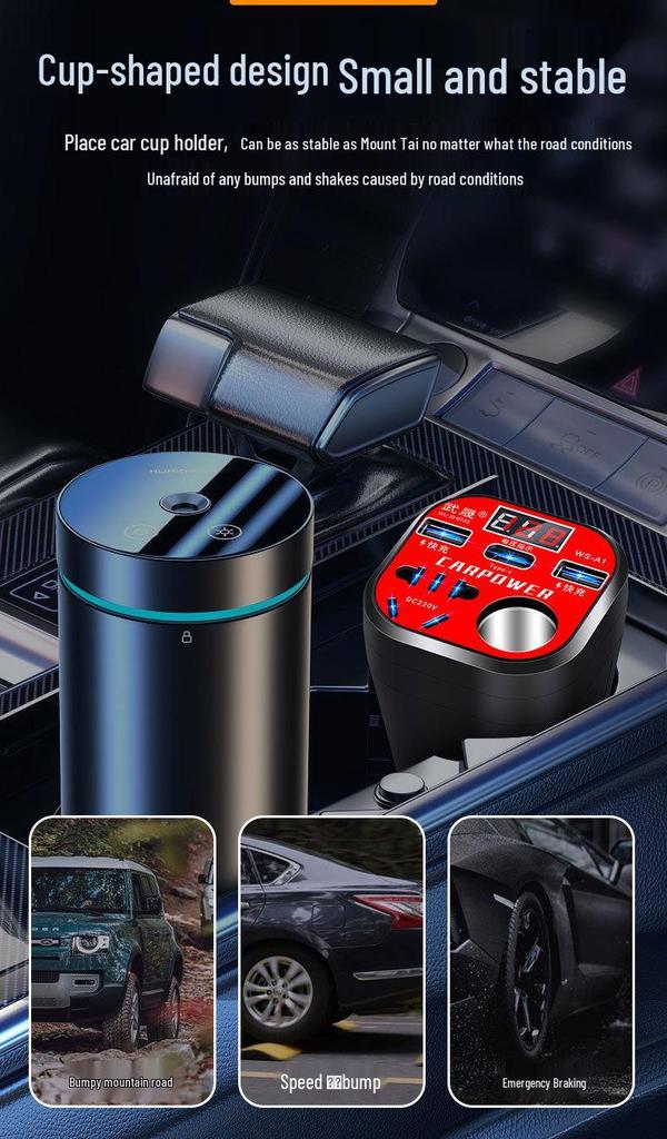 Universal Car Power Inverter 12V/24V to 220V with Smart Charging