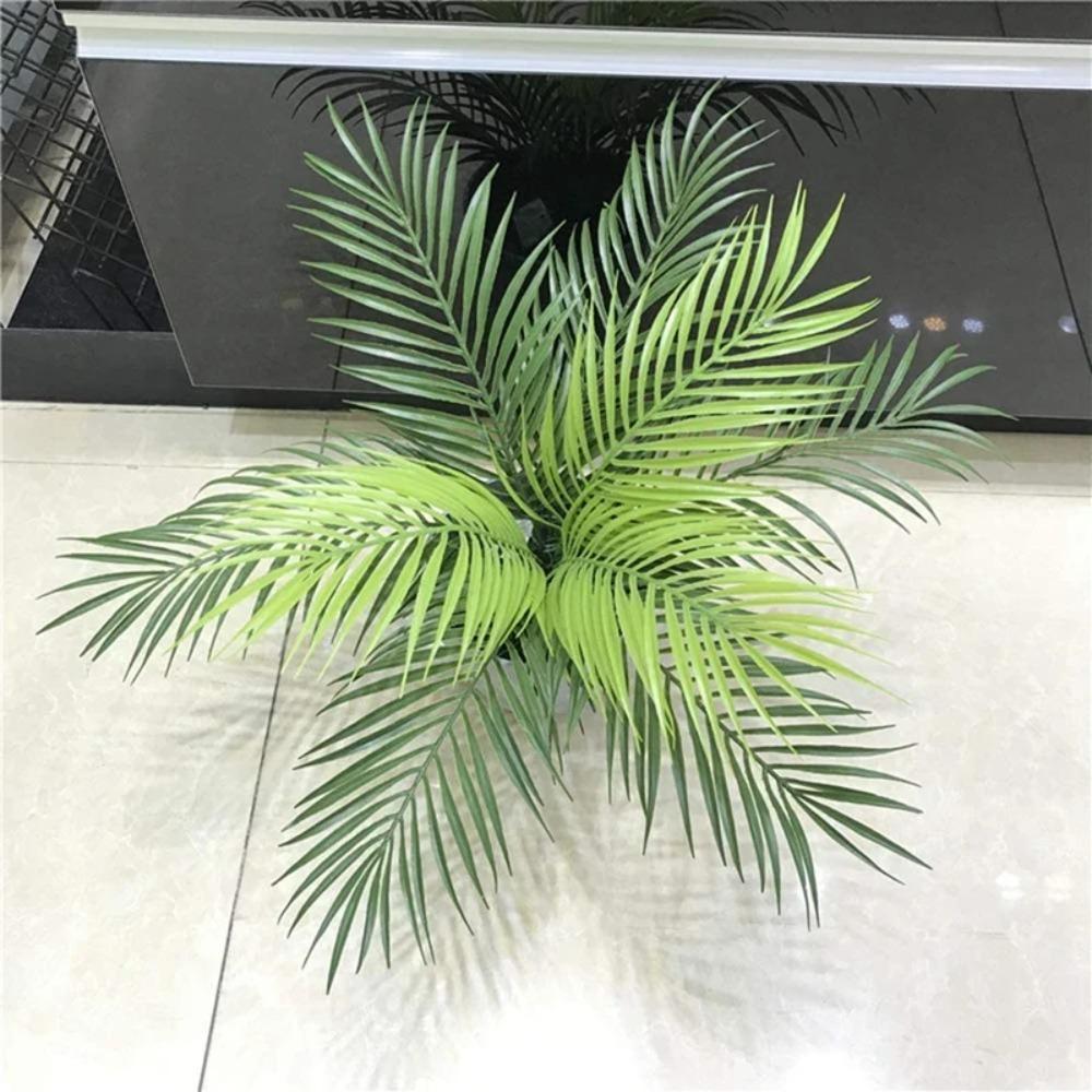 5pcs Large Fake Tropical Palm Leaves Plastic Artificial Leaves Artificial Green Palm Leaves  Wedding