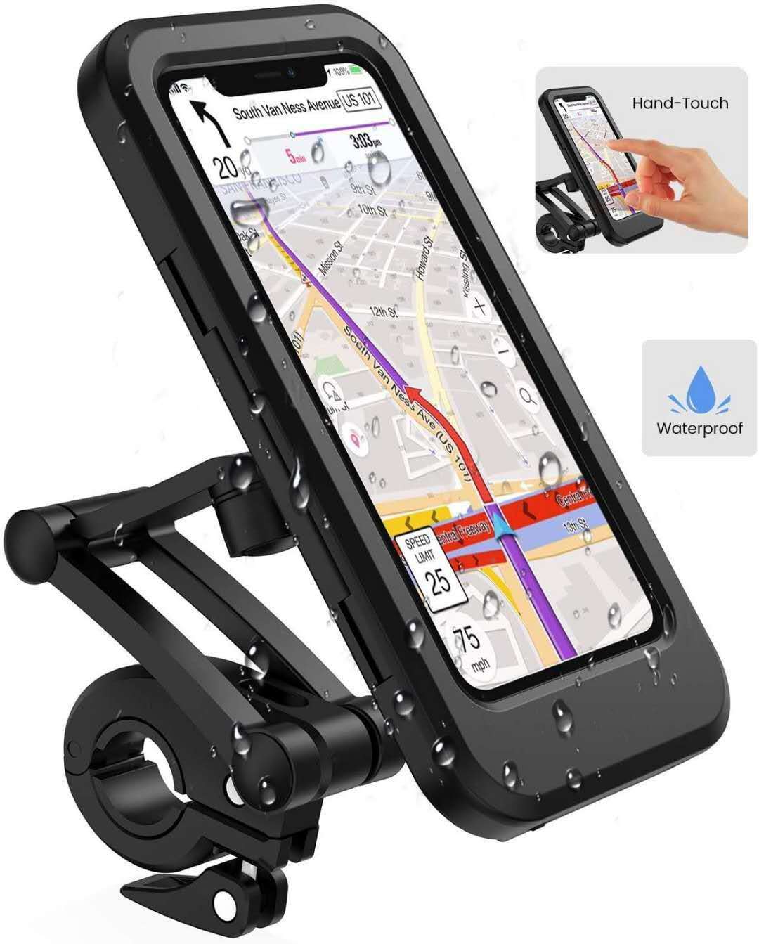 

Motorcycle waterproof mobile phone navigation bracket, electric vehicle takeaway locomotive , shockproof quick dismantling bracket, new