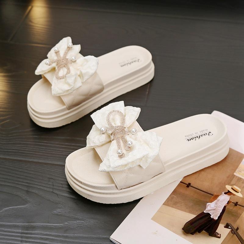 Luxury 2026 Summer New Women s Slippers Wearing Western Style Commuter Fashion Thick Sole Casual Slippers Outside 36-37 белый