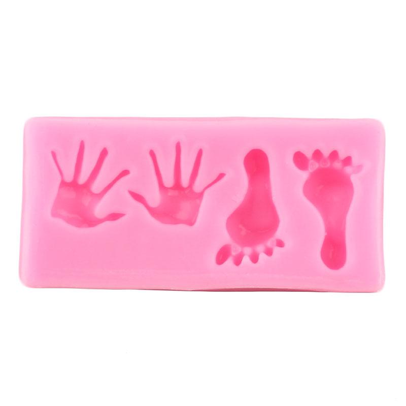 Baby Silicone Moulds Baby Foot Fondant Mould Cake Decorating Tools Baby Hand Cupcake Mould Chocolate Candy Resin Clay Moulds