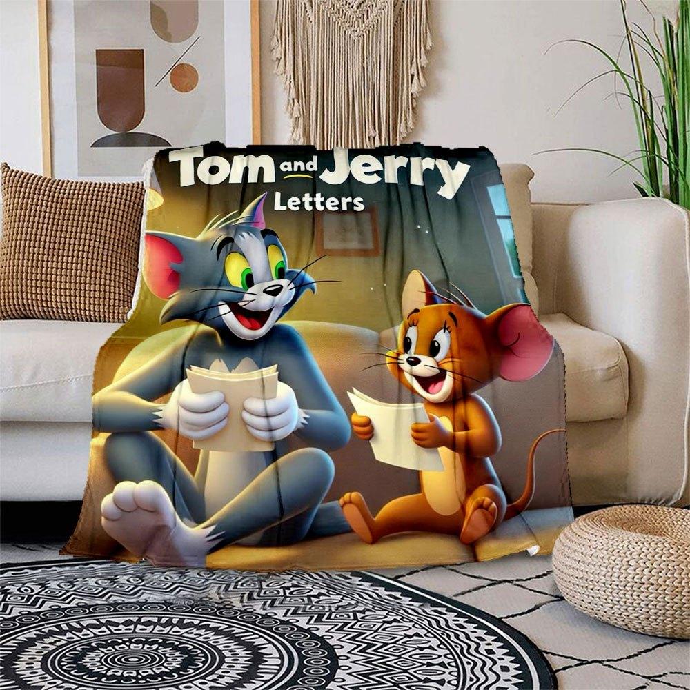 

Tom & Jerry Letters: A Classic Adventure Unfolded! Blanket Flannel Throw Blanket for Sofa, Bed, Travel, Camping, Office 100x150cm