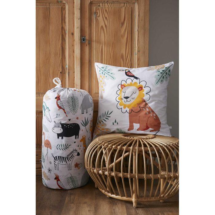 Couette toutes dimensions "Savane" Réversible 100% Coton / 57 Fils/cm² l'Effet Papillon - - 220 x 240 cm pour lit 2 places