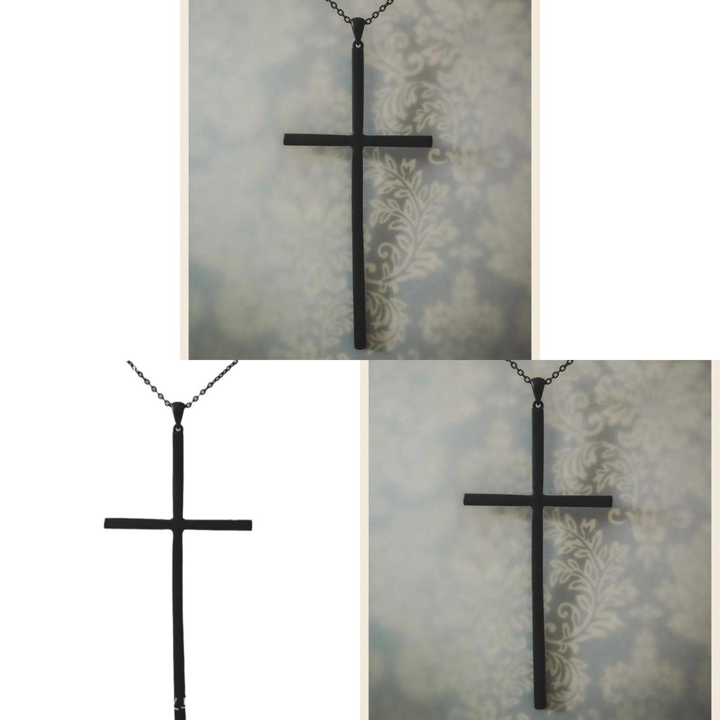 Geometric Black Cross Jewelry With Electroplated Alloy Pendant For Elegant Women