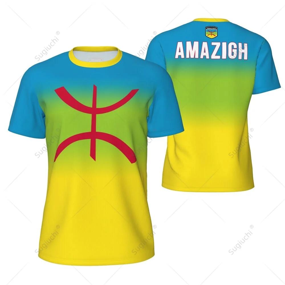 AMAZIGH Flagge 3D-Druck Sport Schnelltrocknend Atmungsaktiv Herren T-Shirt Outdoor Fußballtrikot Team Kurzarm Eltern-Kind Oberteil Kleidung